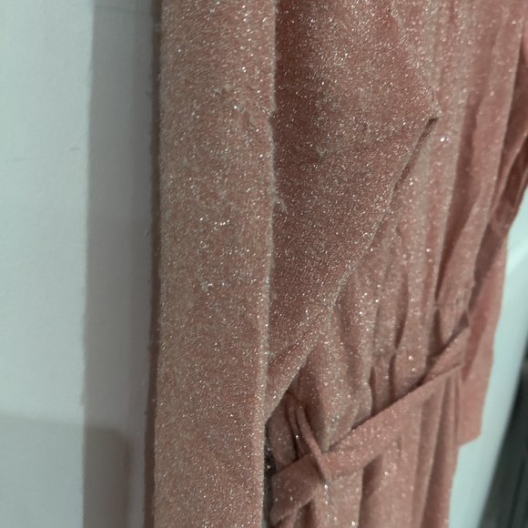 DEFECT Fraiche By J Belted Mini-Dress Sparkle Evening Dress Size L $110 JK564 - Picture 3 of 4